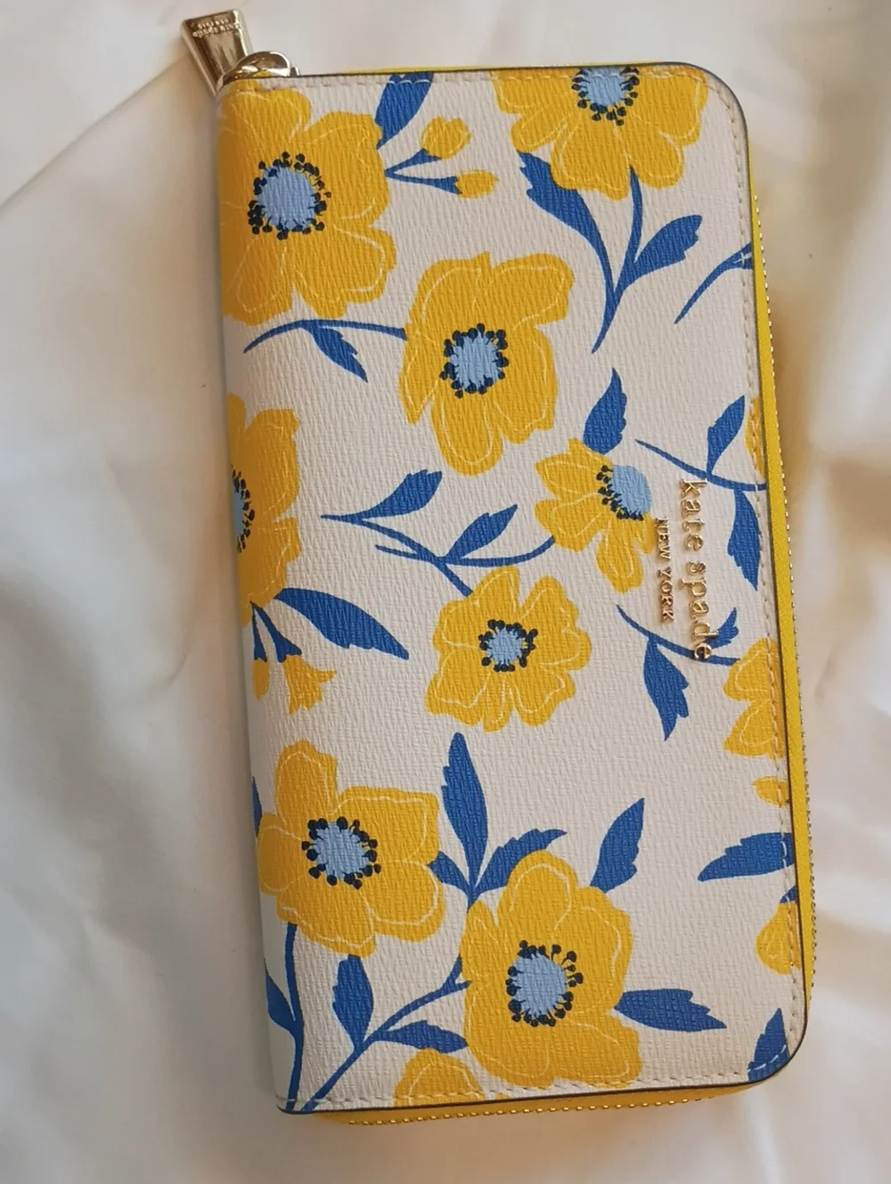 kate spade Yellow Floral Zip-Around Wallet